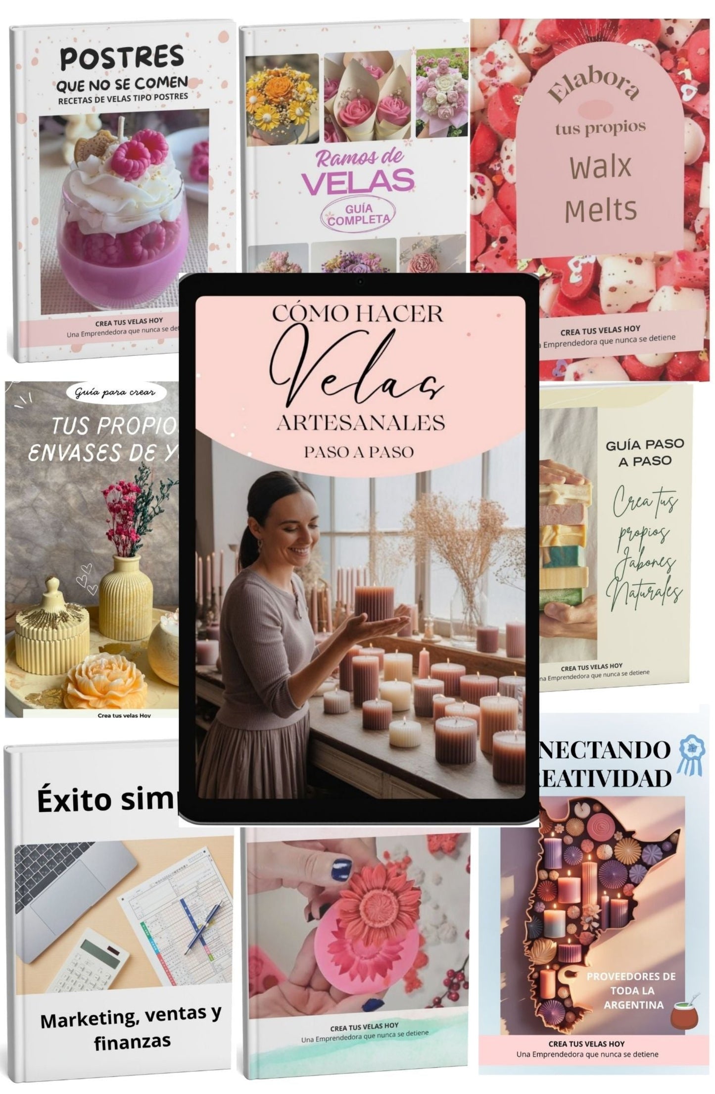 Guía Cómo Hacer Velas Artesanales + 12 BONOS +2 Regalos Exclusivos