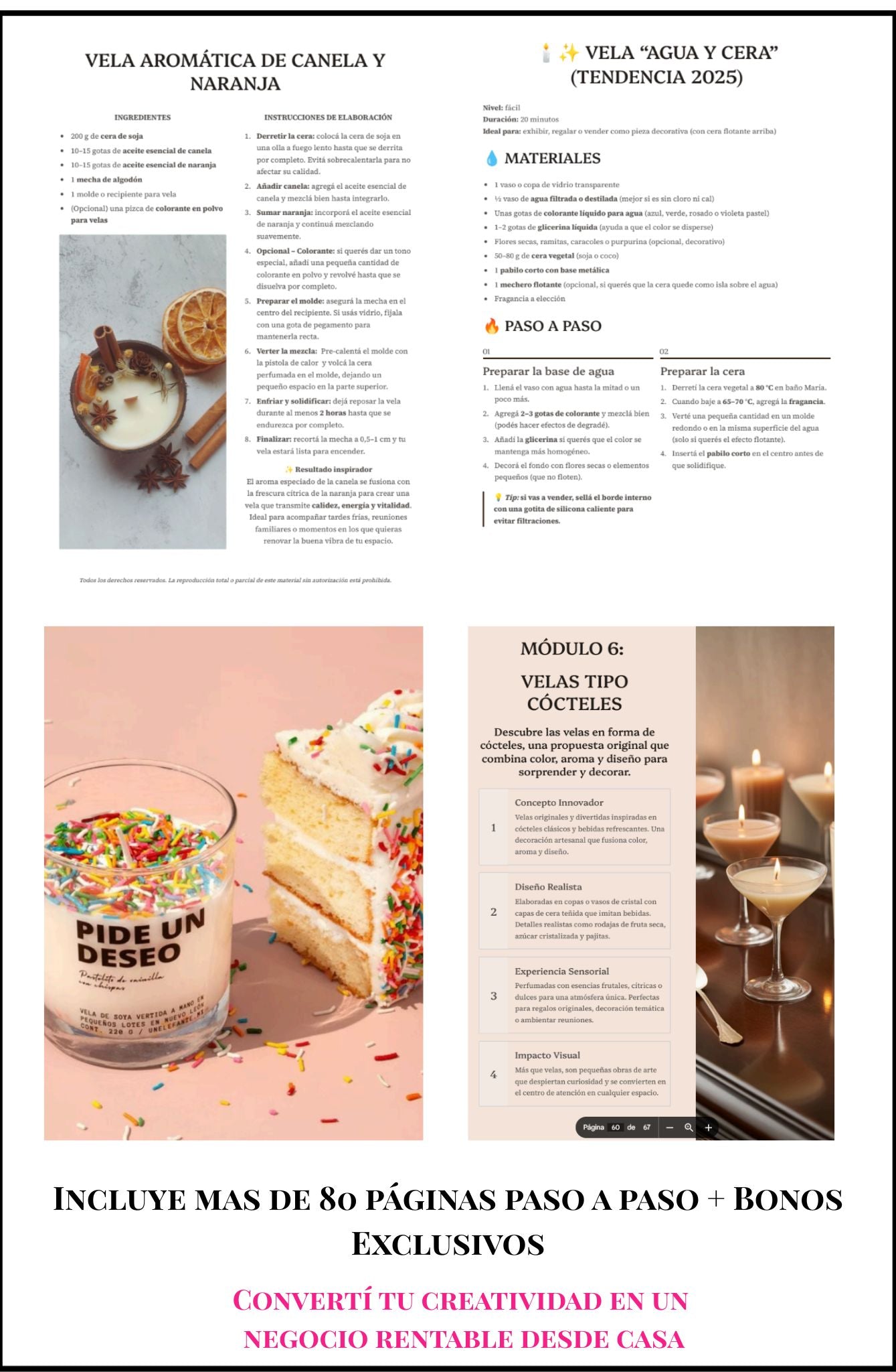 Guía Cómo Hacer Velas Artesanales + 11 BONOS de Regalo + Podcast